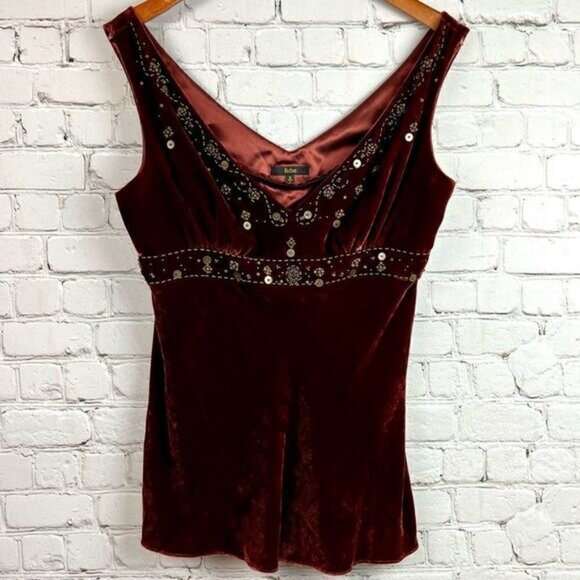 Reba 2 Piece Set: Wine Colored Velvet Sequin Top & Jacket Set Sz 6/8 - Picture 10 of 16